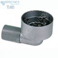 Алюминиевая подрозетная коробка для пневморозеток FLOOR Ø 50, с отводом 90°